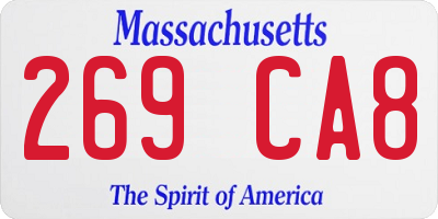 MA license plate 269CA8