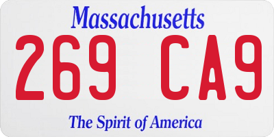 MA license plate 269CA9