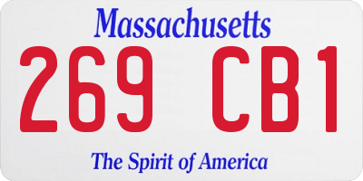 MA license plate 269CB1