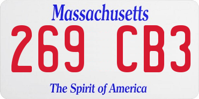 MA license plate 269CB3