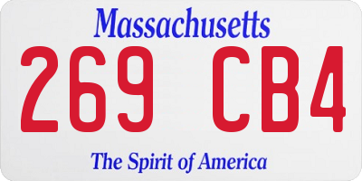 MA license plate 269CB4