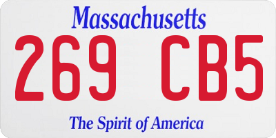 MA license plate 269CB5