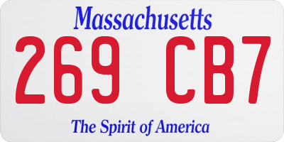MA license plate 269CB7