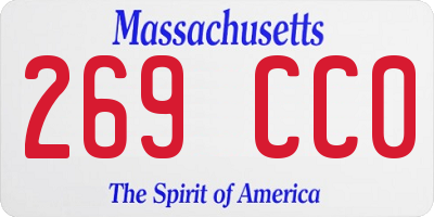MA license plate 269CC0