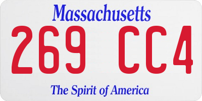 MA license plate 269CC4