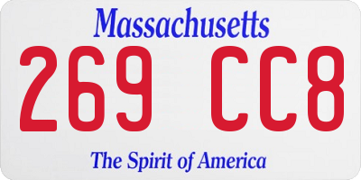 MA license plate 269CC8