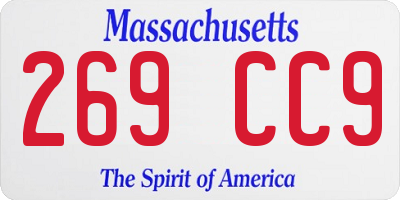 MA license plate 269CC9