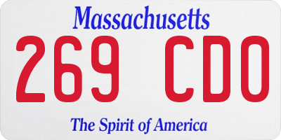 MA license plate 269CD0