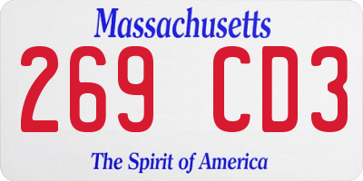 MA license plate 269CD3