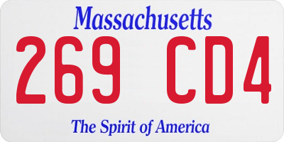 MA license plate 269CD4