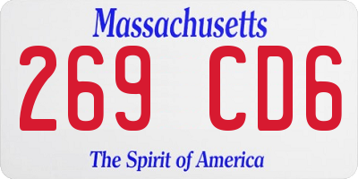 MA license plate 269CD6