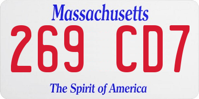 MA license plate 269CD7