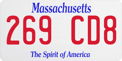 MA license plate 269CD8