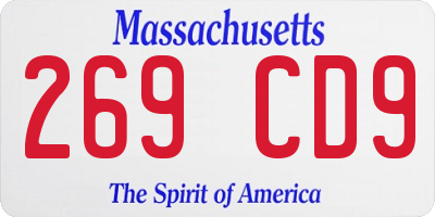 MA license plate 269CD9