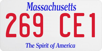 MA license plate 269CE1