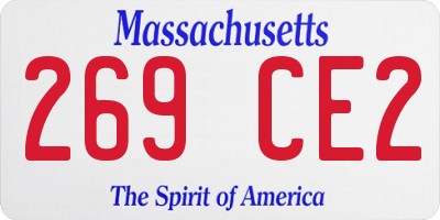 MA license plate 269CE2