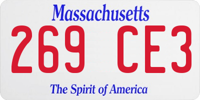MA license plate 269CE3