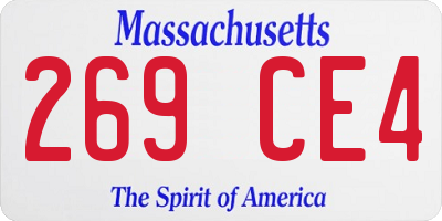 MA license plate 269CE4