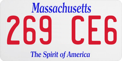 MA license plate 269CE6