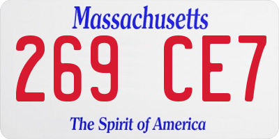MA license plate 269CE7