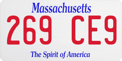 MA license plate 269CE9