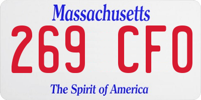 MA license plate 269CF0