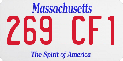 MA license plate 269CF1
