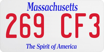 MA license plate 269CF3