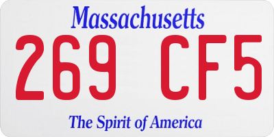 MA license plate 269CF5