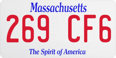 MA license plate 269CF6