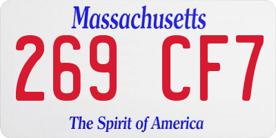 MA license plate 269CF7