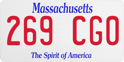 MA license plate 269CG0