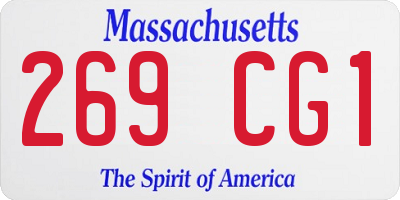 MA license plate 269CG1
