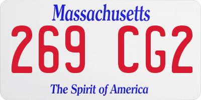 MA license plate 269CG2