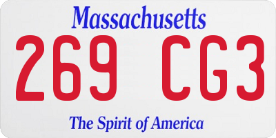 MA license plate 269CG3