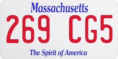 MA license plate 269CG5