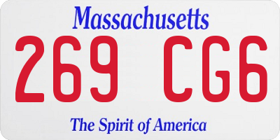 MA license plate 269CG6