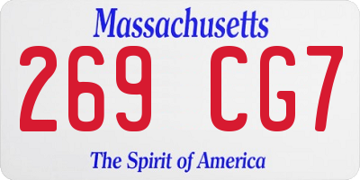 MA license plate 269CG7