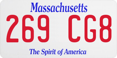 MA license plate 269CG8