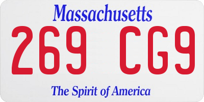 MA license plate 269CG9