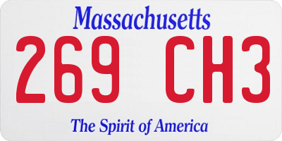 MA license plate 269CH3