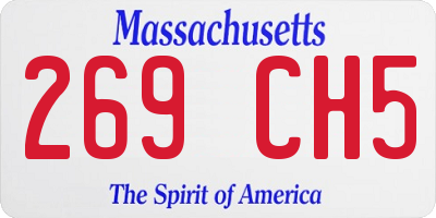 MA license plate 269CH5