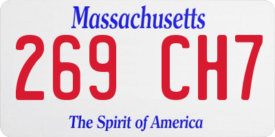 MA license plate 269CH7