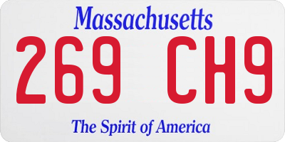 MA license plate 269CH9