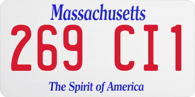 MA license plate 269CI1