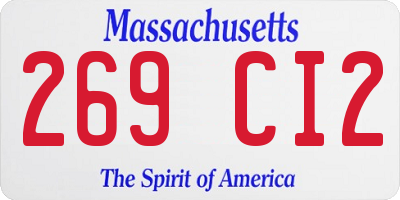 MA license plate 269CI2