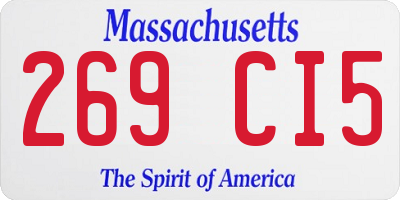 MA license plate 269CI5