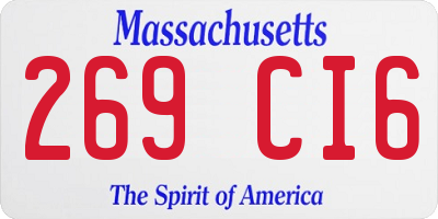MA license plate 269CI6