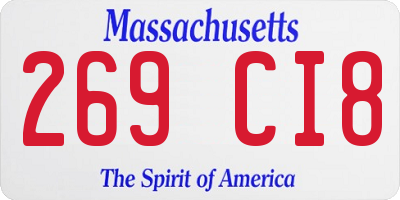 MA license plate 269CI8