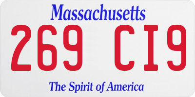 MA license plate 269CI9